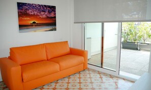 Apartamento, 1 habitación, terraza | Sala de estar