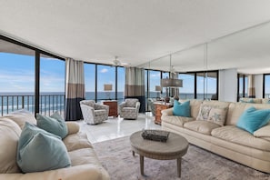 Condo, Multiple Beds, Balcony, Ocean View (Edgewater Leeward 300) | Living area - Buoy Oh Buoy! Sun, Sand, and Smiles Await! Sleeps 8! (Panama City Beach)