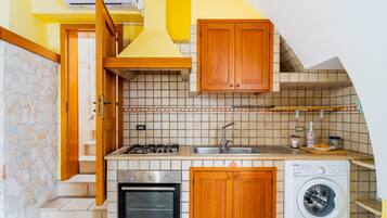 Fridge, oven, stovetop, cookware/dishes/utensils