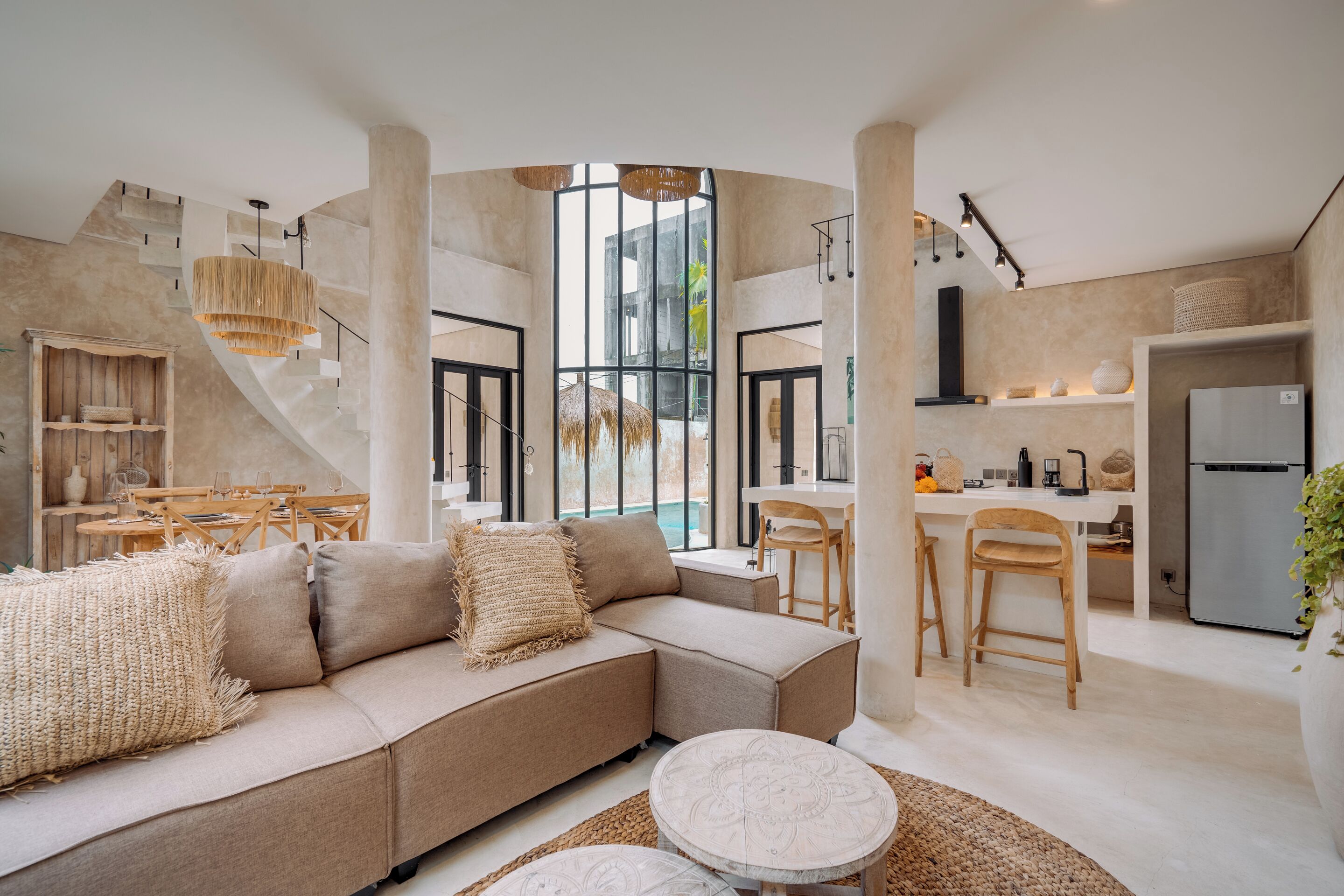 빌라, 침실 2개, 전용 수영장, 수영장 전망 | 거실 | 케이블 채널 시청이 가능한 52인치 스마트 TV, 넷플릭스, 스트리밍 서비스