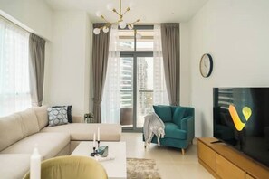 Luxury Apartment, Balcony, Bay View | Living area - Vogue | Downtown near Dubai Mall | Burj Khalifa (Dubai)
