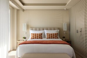 Deluxe Double or Twin Room, Pool View | In-room safe, laptop workspace, blackout drapes, soundproofing - Santorini Heart (Santorini)