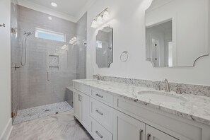 Shower, hair dryer, towels - Brand-New Coastal Retreat w/ Pool & Stunning Views (Murrells Inlet)