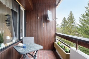 Outdoor dining - Apartment 'Quality Time at 1000 Meters' with Park View, Balcony and Wi-Fi (Schönwald im Schwarzwald)