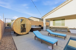 Terrace/patio - Sauna · Cold Plunge · Game Room · Heated Pool · Mini Golf (Mesquite)