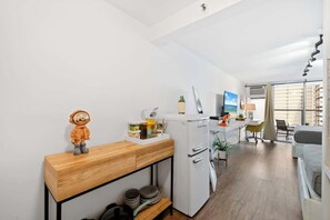 Apartment, Pool View | 1 bedroom, individually furnished, desk, laptop workspace - @ Marbella Lane Chic Seaside Studio w/ Pool View (Honolulu)