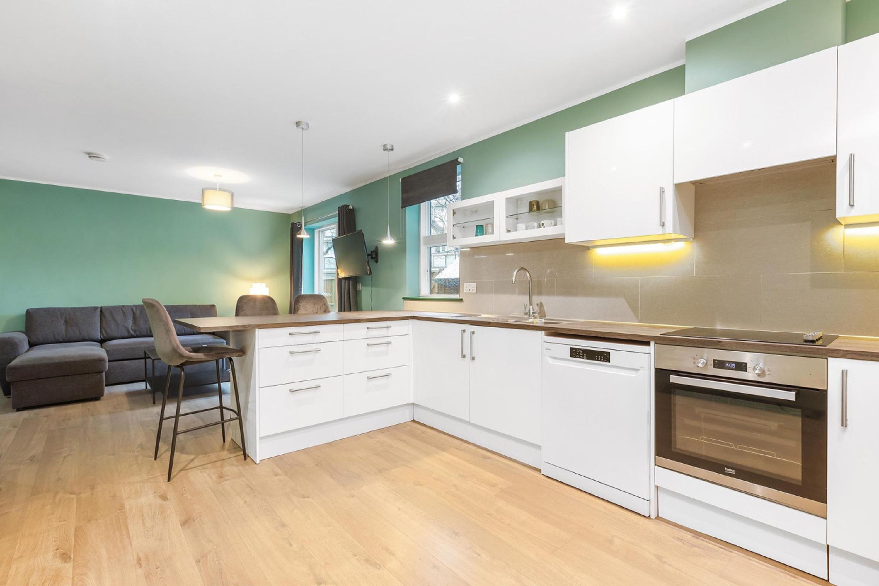 Fridge, oven, stovetop, dishwasher