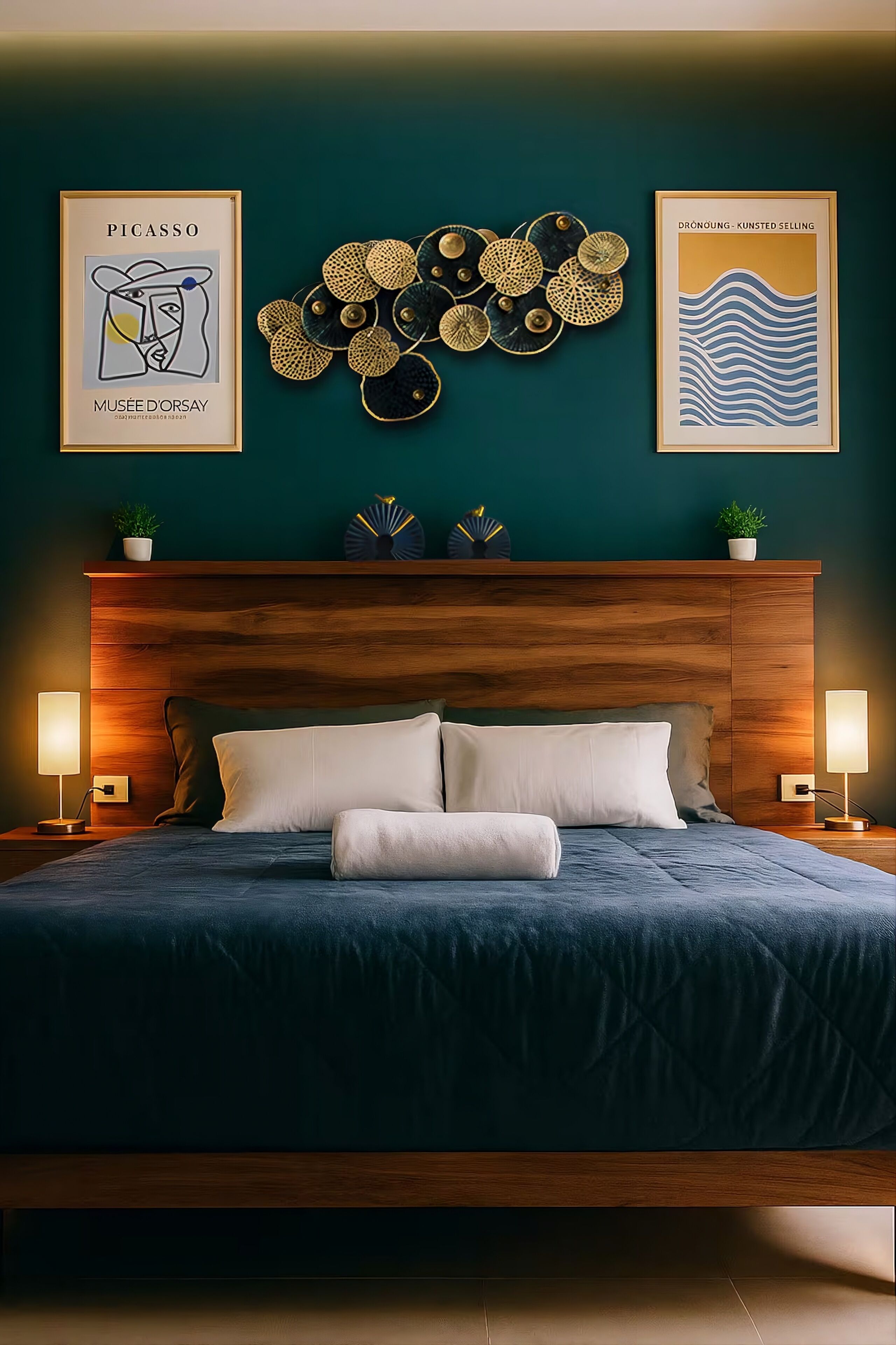 Tabla de planchar con plancha, wifi gratis, ropa de cama