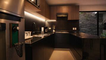 Microwave, dining tables