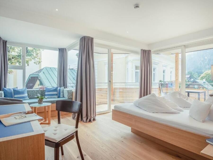 Deluxe Double Room, Balcony, Mountain View | In-room safe, desk, blackout drapes, iron/ironing board
