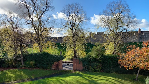 A well-maintained lawn with a stone wall and trees in the background. - New - Chapter House Retreat! 3 minutes walk to The Minster area! (York)