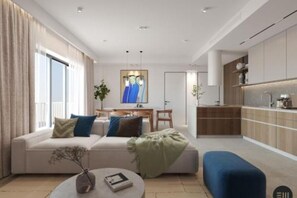 Living area - Two-Bedroom Apartment with Private Balcony Level 6, A (Marsalforn)
