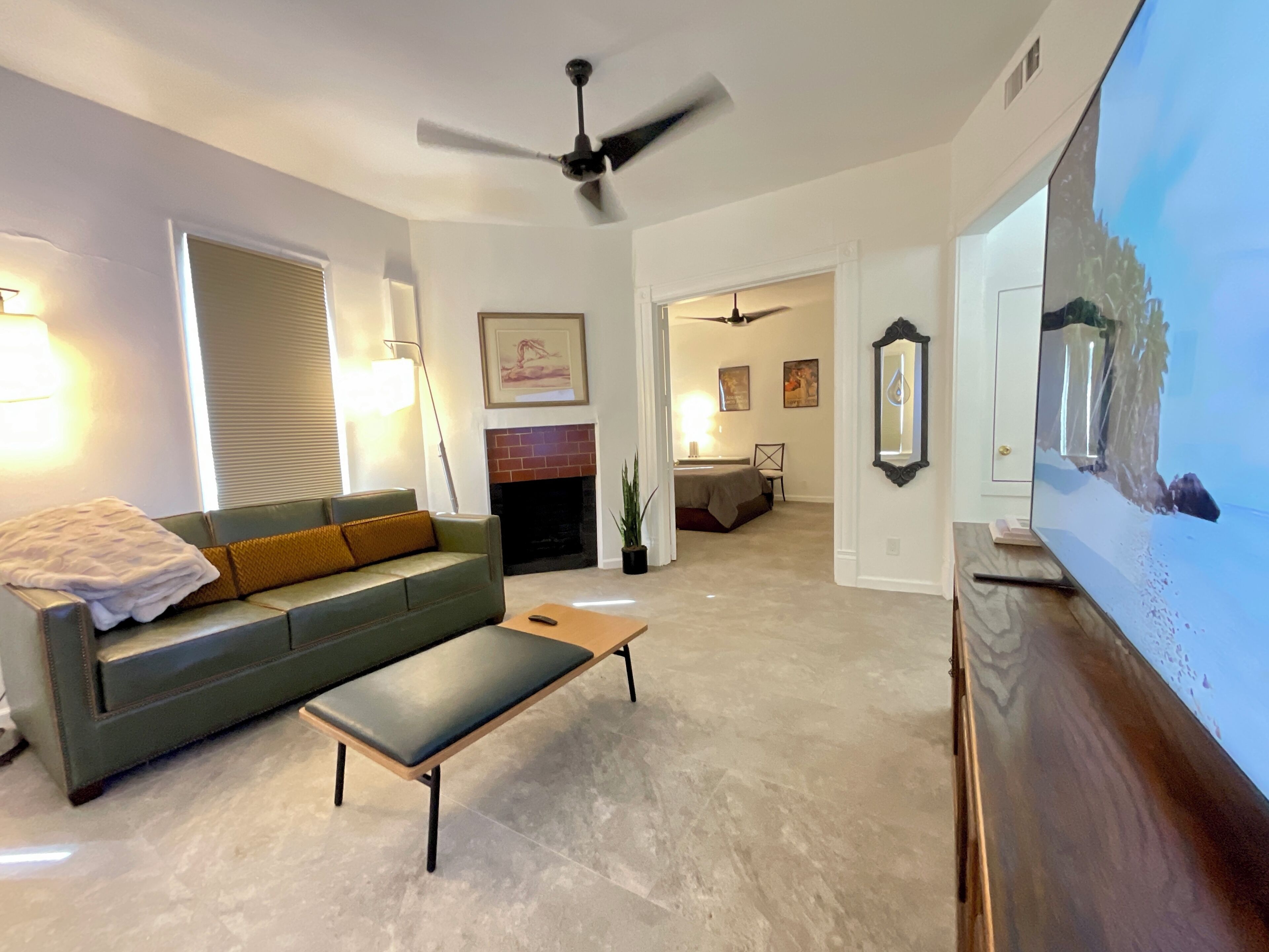 Deluxe Apartment, 1 Queen Bed with Sofa bed, Non Smoking, Kitchen | Living area | 75-inch Smart TV with digital channels, Netflix, Hulu