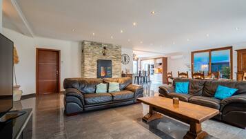 TV, fireplace, ping pong