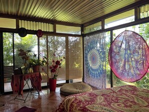 Comfort Apartment, Patio, Mountain View | Laptop workspace, iron/ironing board, free WiFi