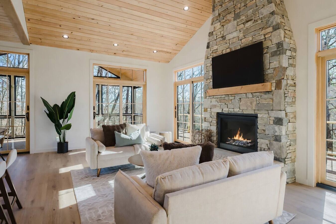 Smart TV, fireplace