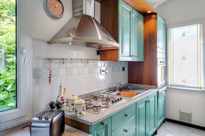 Apartment | Private kitchen | Full-size fridge, oven, stovetop, cookware/dishes/utensils - Guesthost - Riomaggiore Panoramic Apartment With Terrace! X6 (Riomaggiore)