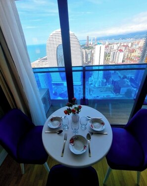 Dining - Fantastic 1-bedroom apartment with AC Panoramic View (Batumi)