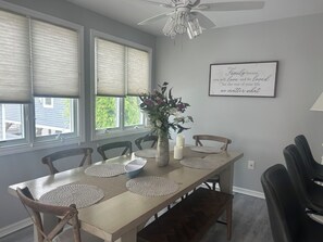 Dining - Beautiful 6-bedroom, 12pp, house, a block n 1/2 from the beach w yard
n rec room (Lavallette)