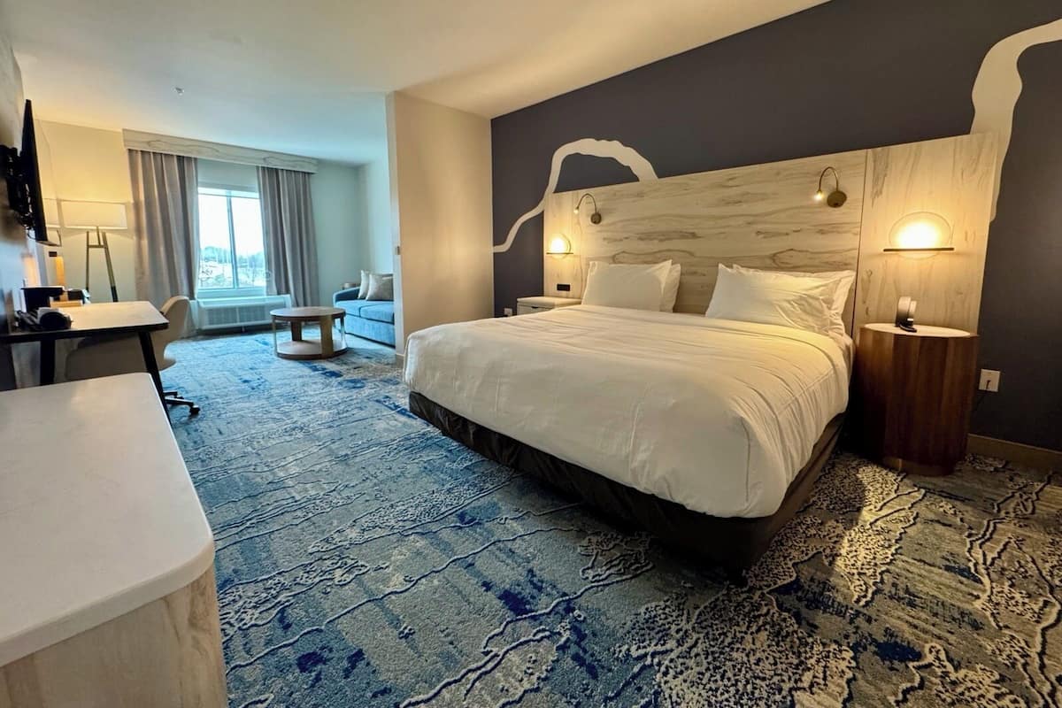 Suite, 1 cama King size y sofá cama, para no fumadores (Mobility Accessible, Tub) | Escritorio, espacio para trabajar con laptop y cortinas blackout