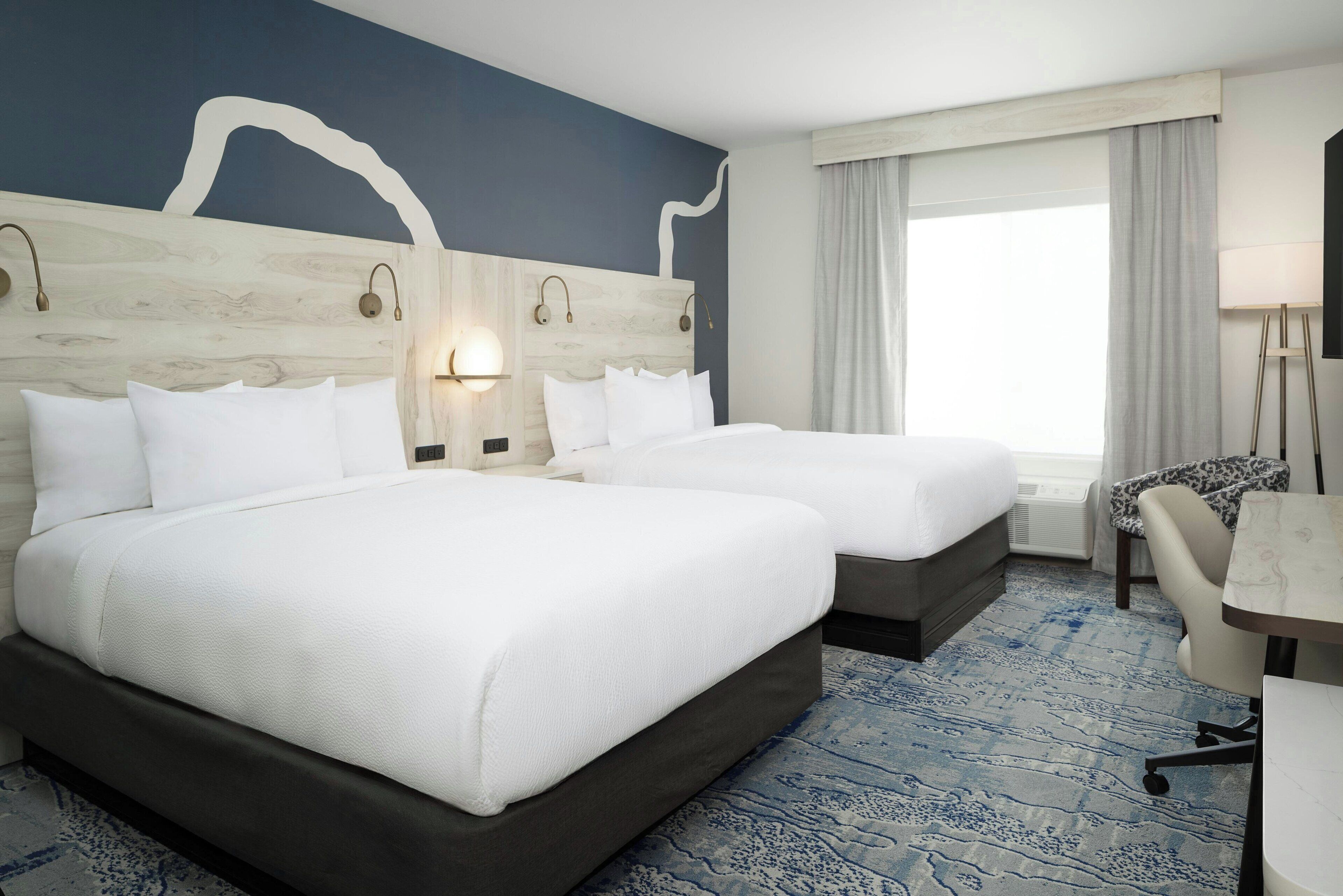 Standard Room, 2 Queen Beds | Desk, laptop workspace, blackout drapes, iron/ironing board