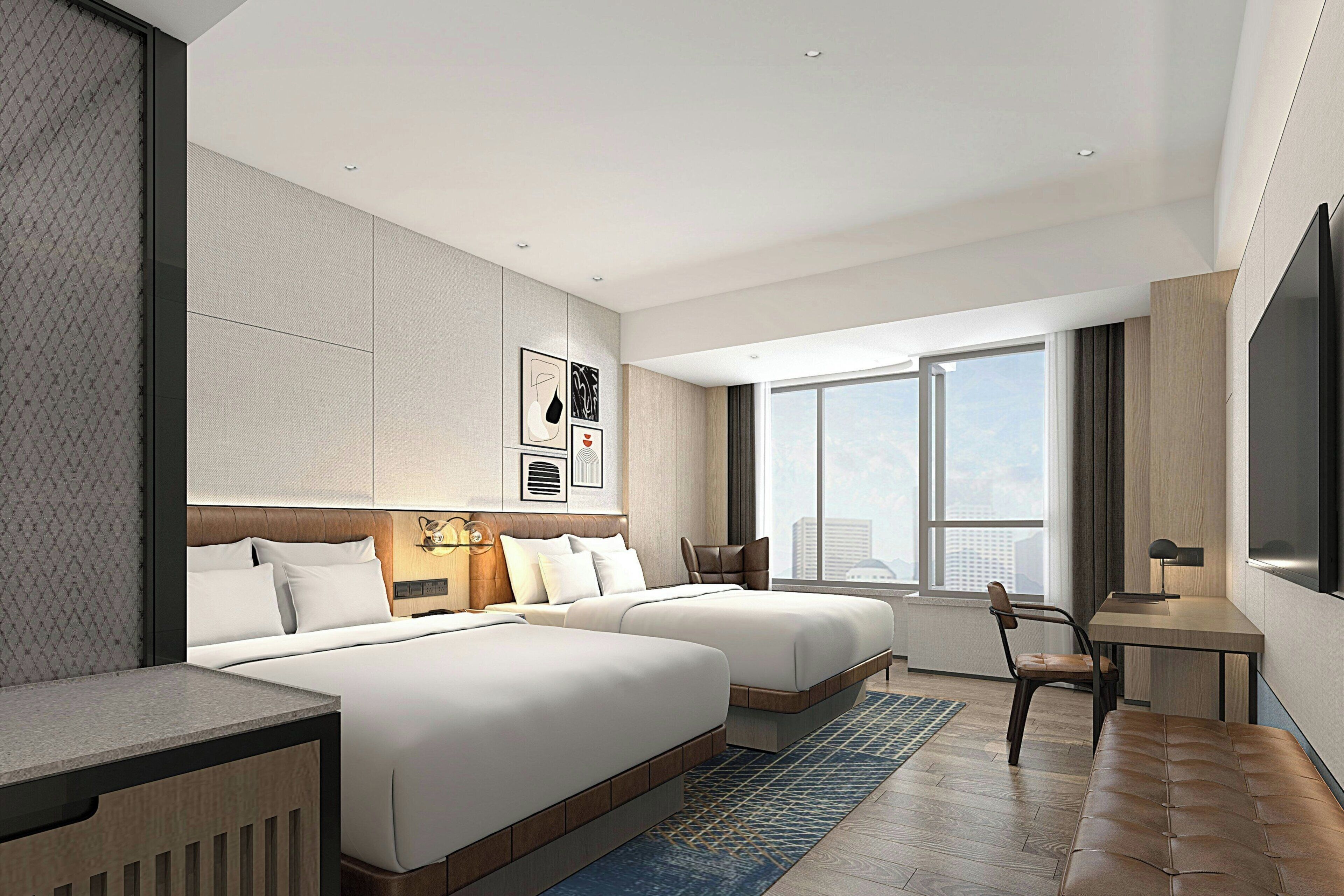 ห้องซูพีเรีย, เตียงใหญ่ 2 เตียง, วิวเมือง