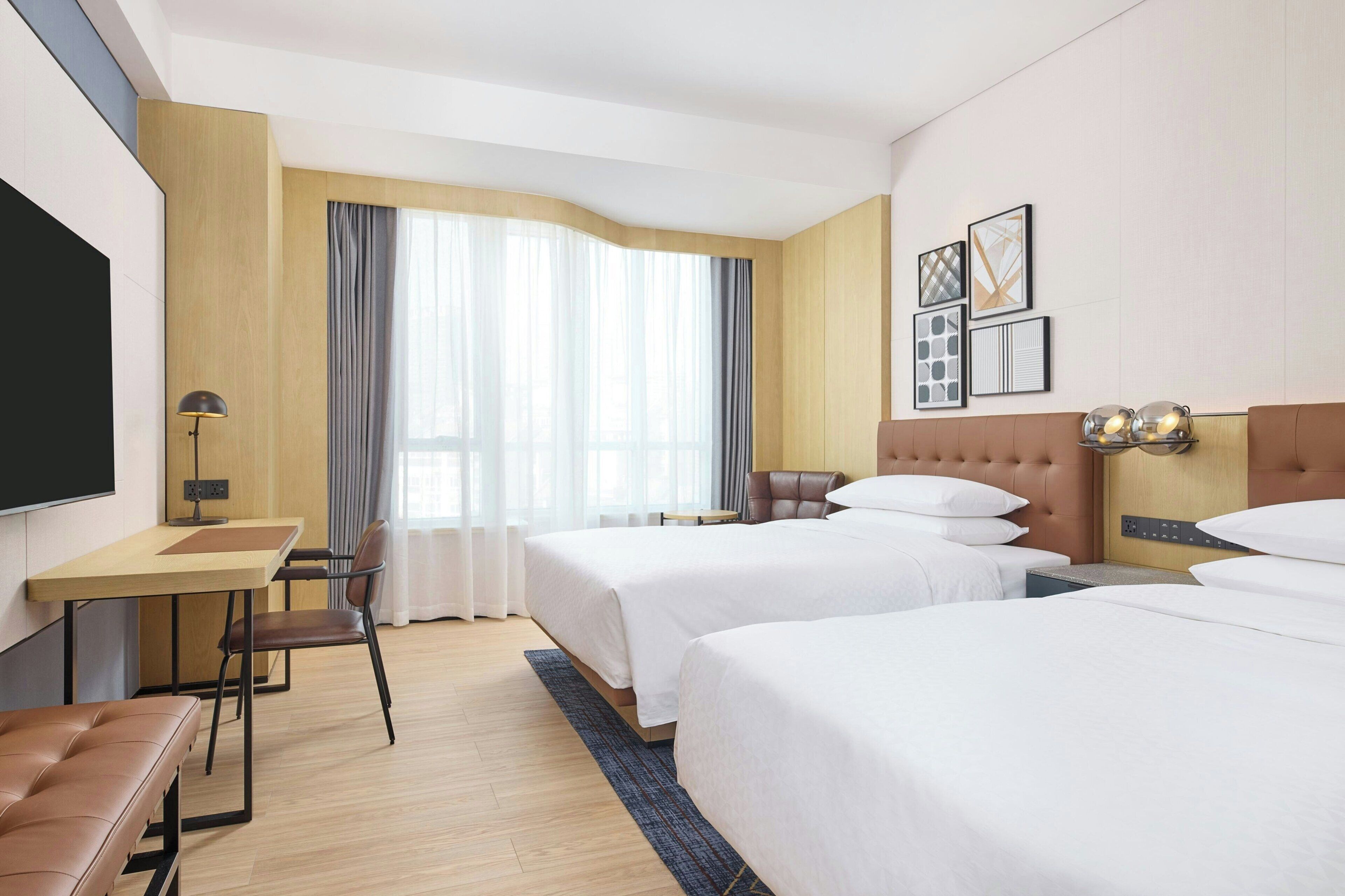 In-room safe, desk, laptop workspace, blackout curtains