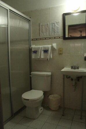 Dusche, Handtücher, Seife, Toilettenpapier