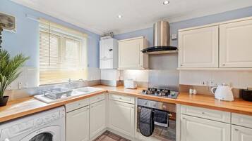 Fridge, microwave, oven, electric kettle