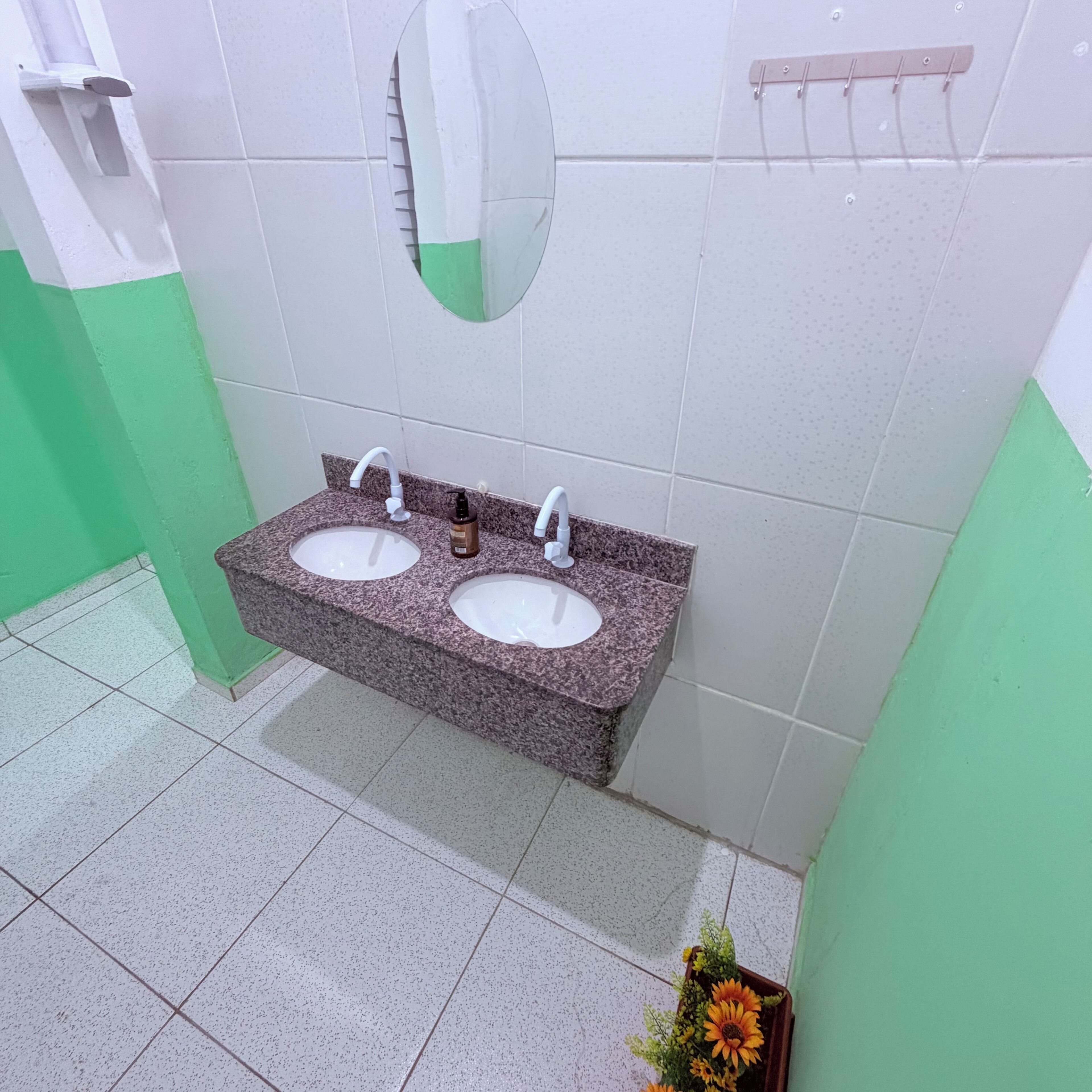 Douche, savon, papier de toilette