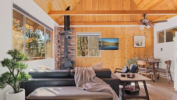 Televisión, chimenea