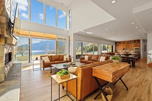 TV, fireplace, video games, DVD player