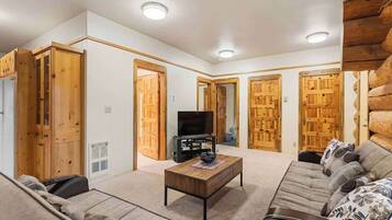 TV, fireplace, video games