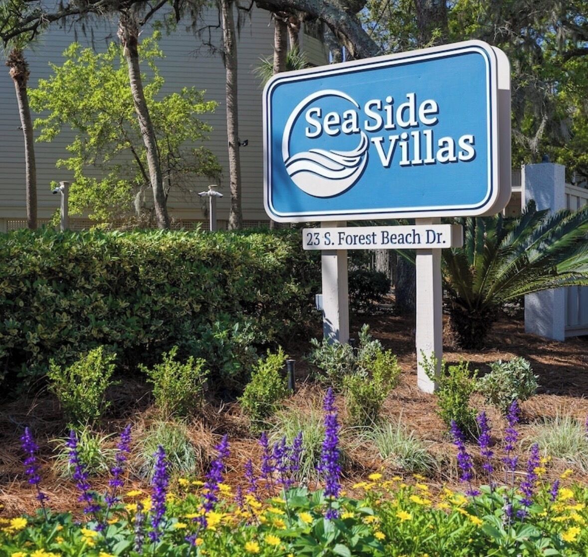 A sign for SeaSide Villas at 23 S. Forest Beach Dr.