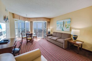 TV, offices - Oceanview 1BR at Carolinian, Pools, Great Location (Myrtle Beach)