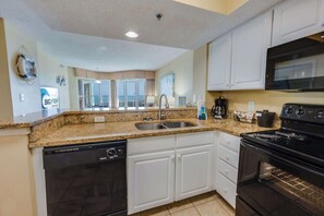 Fridge, microwave, oven, stovetop - Oceanview 1BR at Carolinian, Pools, Great Location (Myrtle Beach)