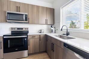 Fridge, dining tables