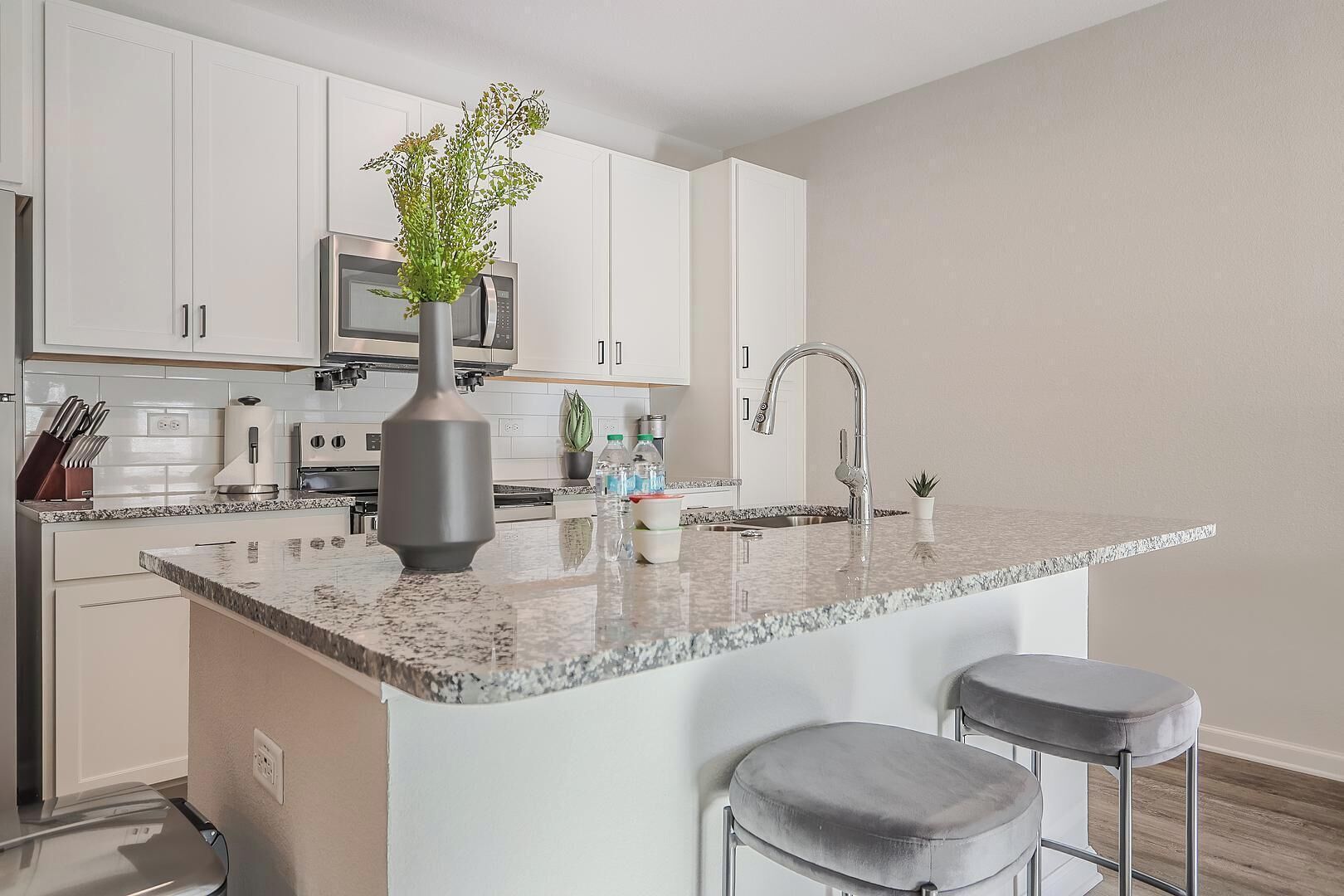 Fridge, dining tables
