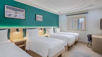 Minibar, blackout drapes, bed sheets