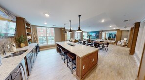 Fridge, dining tables - Landing | Incredible 1BD, Gym, Game Room (Orlando)