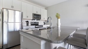 Fridge, dining tables - Landing | Stunning 1BD, Pool (Tice)