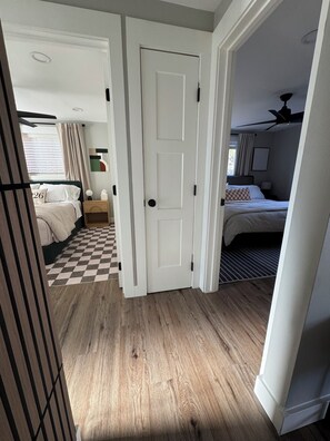 2 bedrooms, desk, iron/ironing board, travel cot