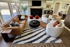 Smart TV, fireplace, printers