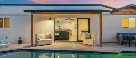 Outdoor pool, a heated pool