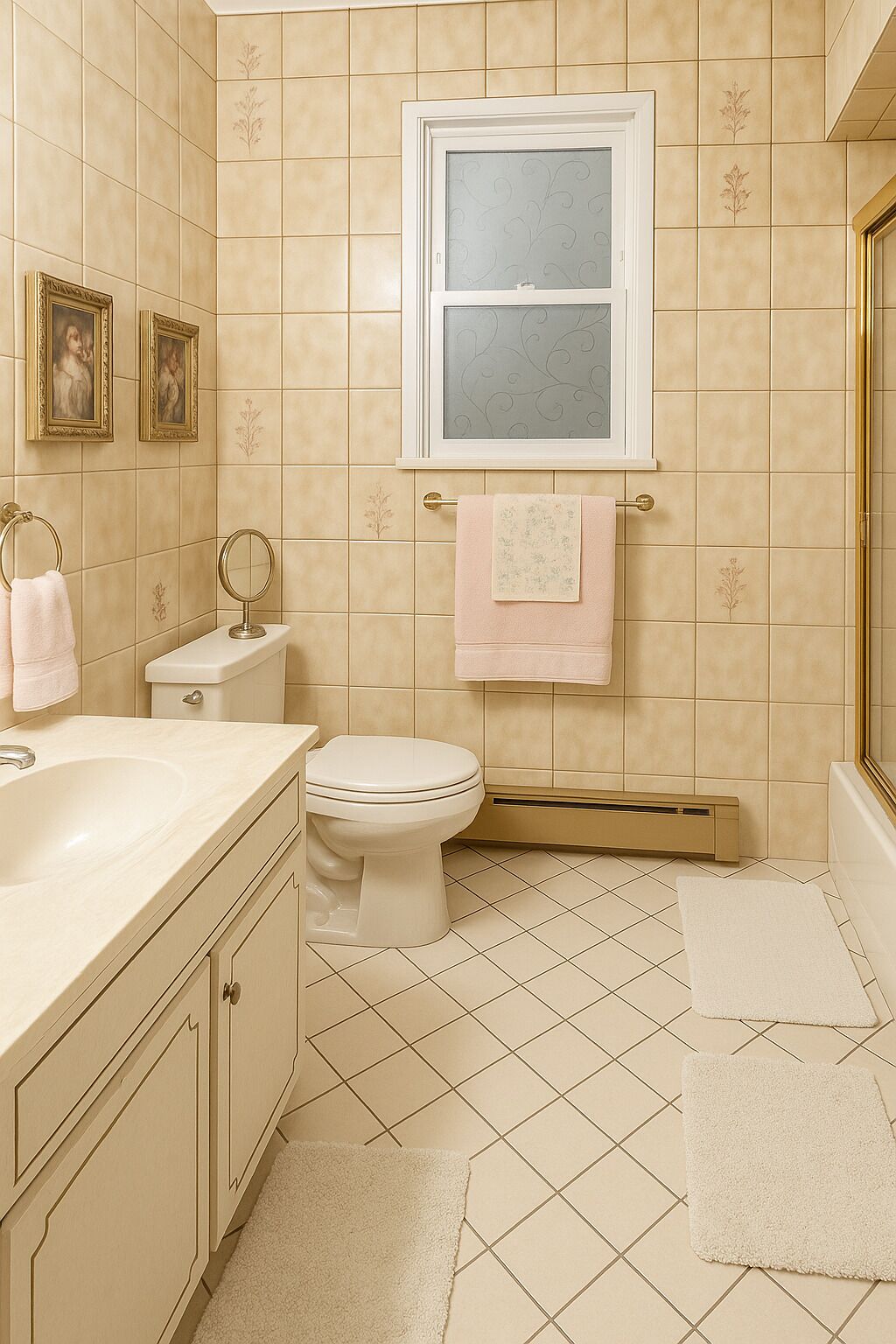Secadora de cabello, bidet, toallas, jabón 