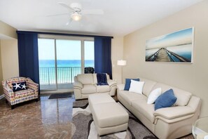Condo, 1 Queen Bed with Sofa bed (Shores of Panama 530) | Living area - Shores of Panama 530 (Panama City Beach)