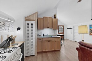 Fridge, microwave, oven, stovetop - 1BR Upstairs in Historic Stamm House Near Downtown (Albuquerque)