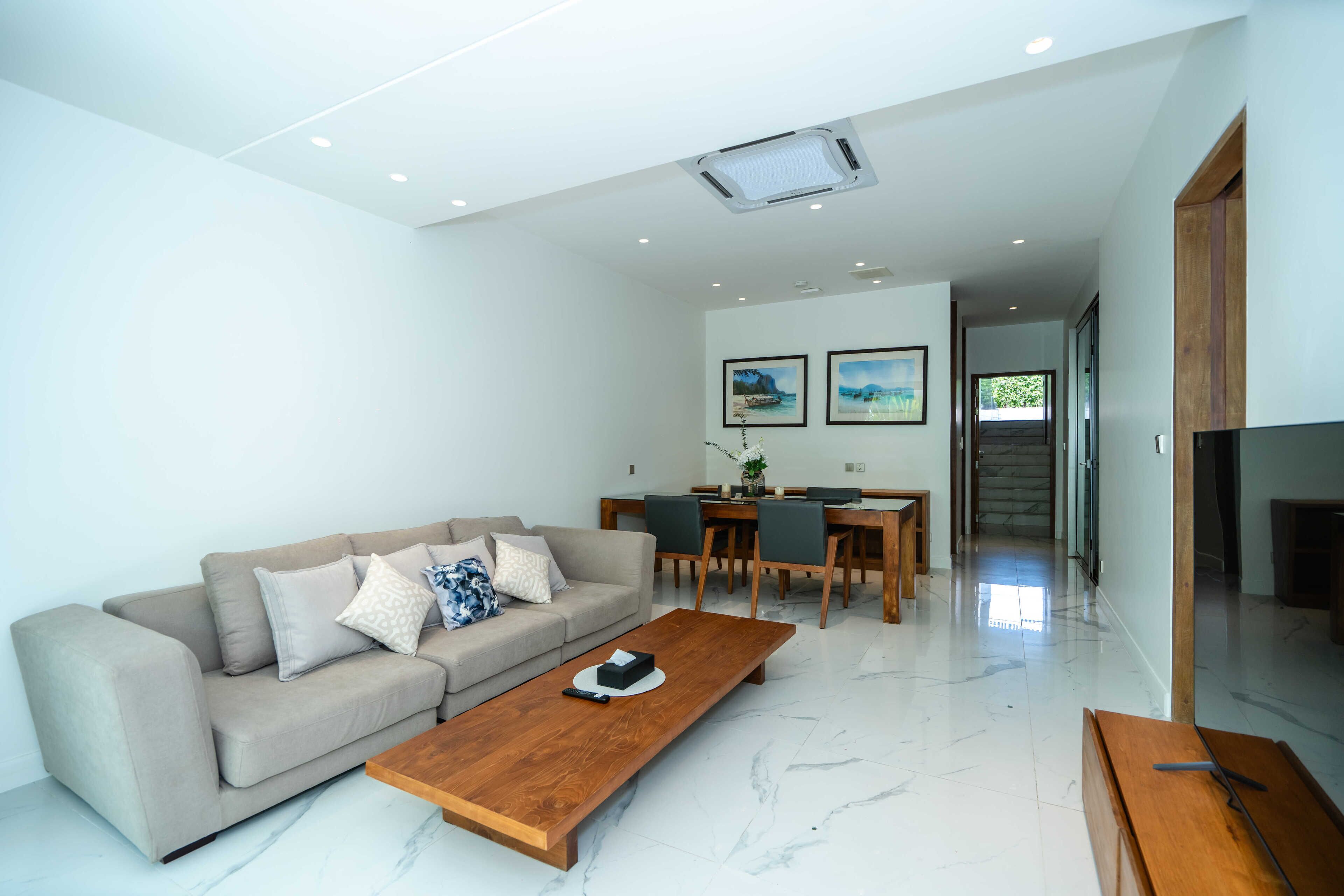 Villa – deluxe, sjøutsikt | Oppholdsområde