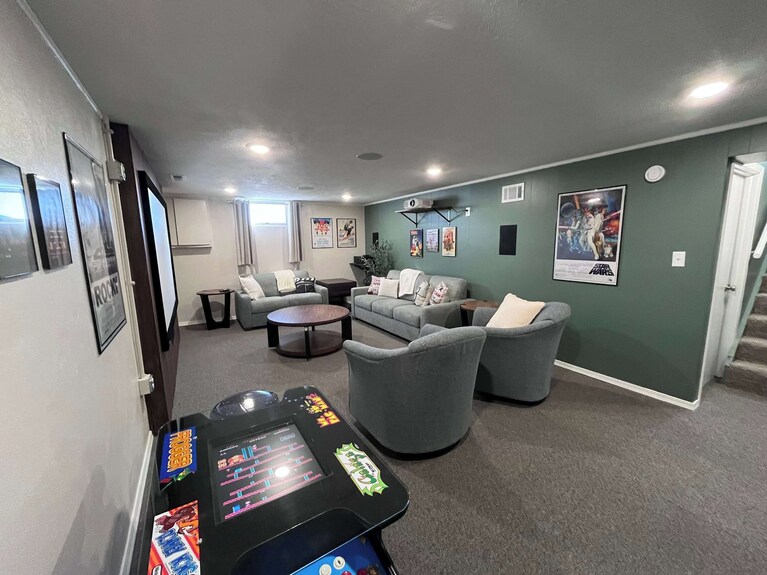 Stylish Sioux Falls Stay|theater Room & Arcade Fun - Sioux Falls, SD