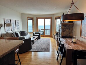 Smart TV, fireplace, DVD player, video library